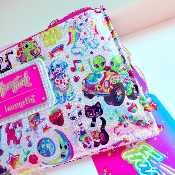 NWT Loungefly Lisa Frank Iridescent Flap Wallet - Picture 5 of 8